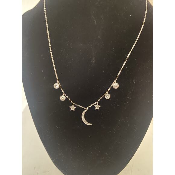 Moon And Stars 925 Necklace - Picture 2 of 4